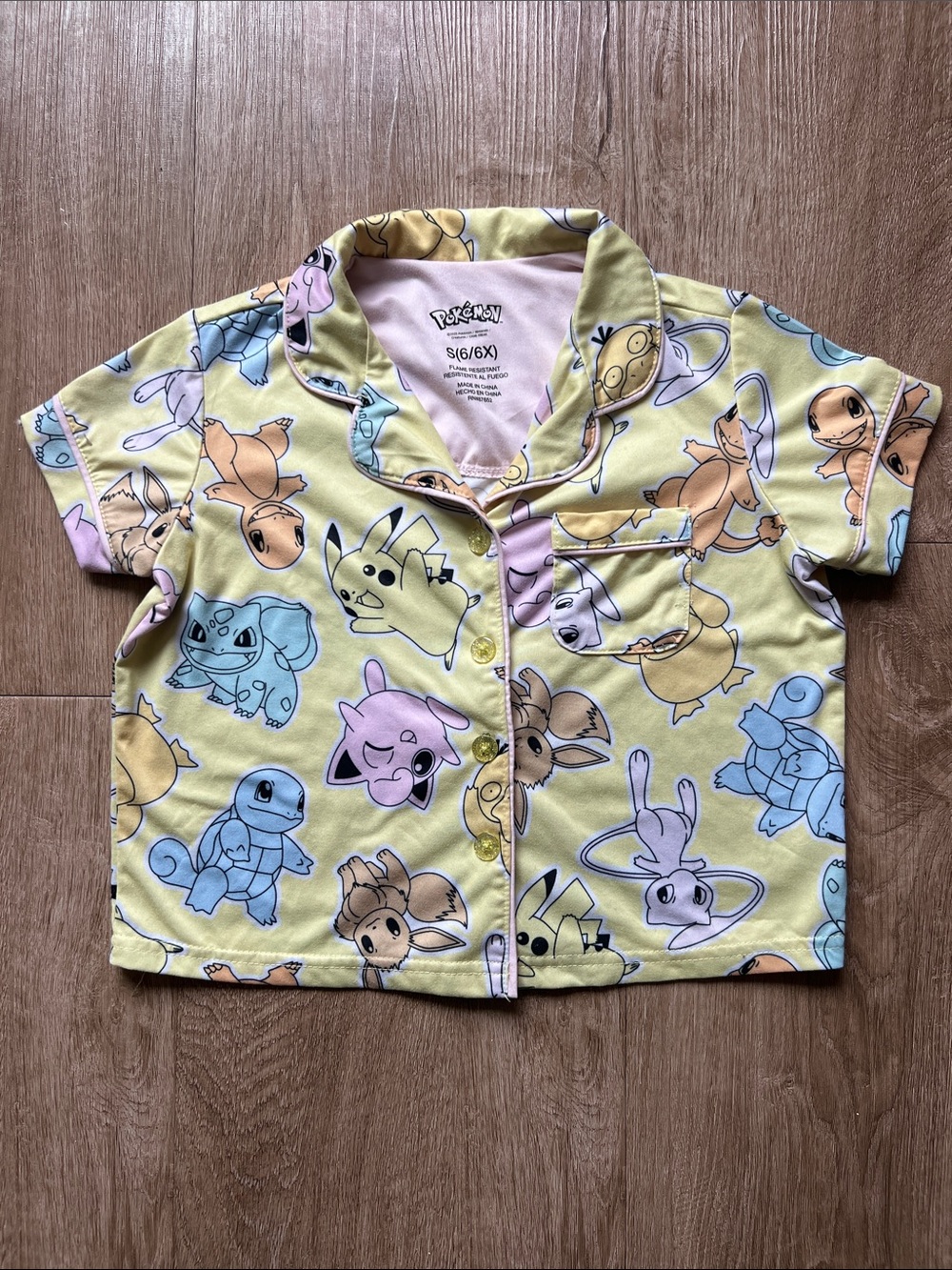 Pokemon Girls Matching Summer Pajamas with Multicolor Character Prints Size 6 - Picture 2 of 10